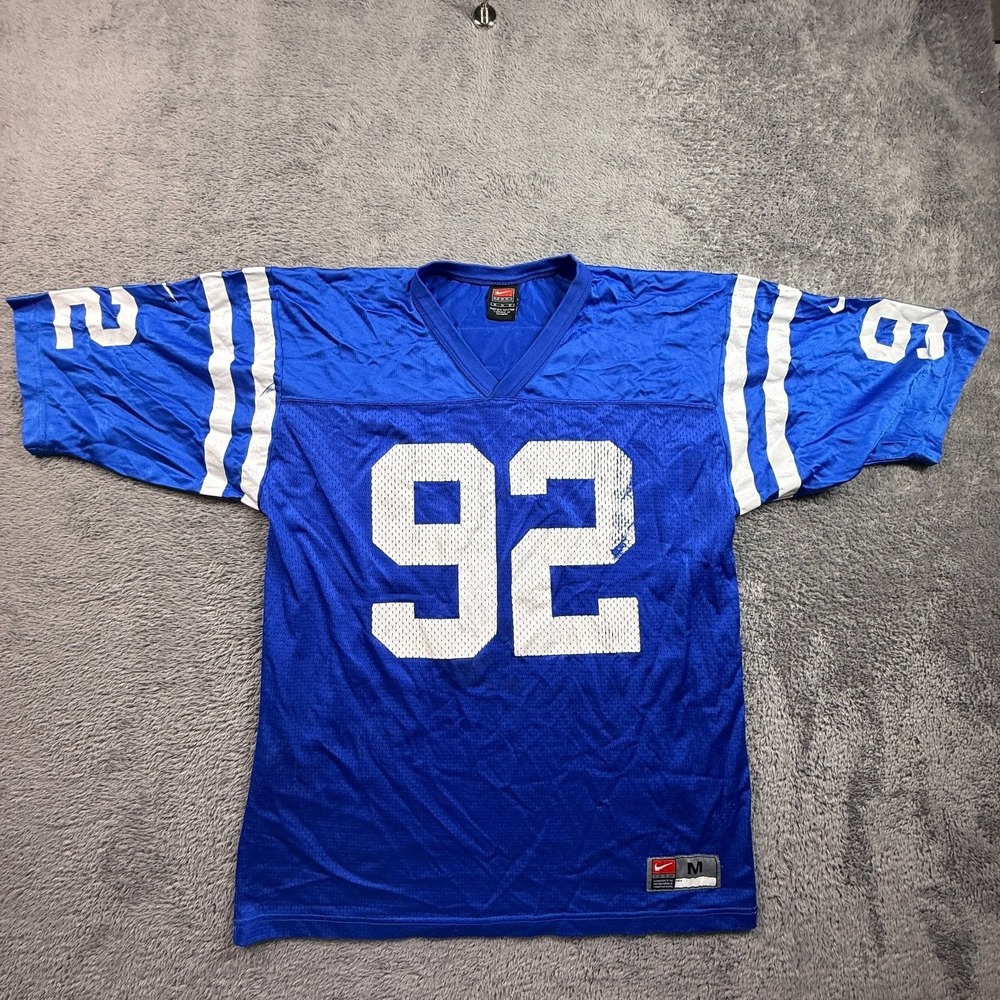Nike Team Indianapolis Colts Chad Bratzke #92 Vintage NFL Jersey Mens M Blue